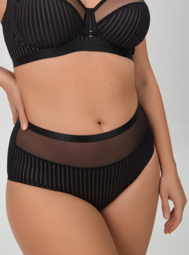 Трусы-слип с высокой линией талии Нуар